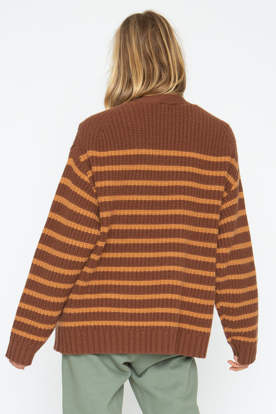 Grandpa Cardigan - Brown Beige Womens chaserbrand
