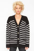 Grandpa Cardigan Sweater - Black and White Stripe WOMENS chaserbrand