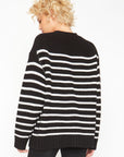 Grandpa Cardigan Sweater - Black and White Stripe WOMENS chaserbrand