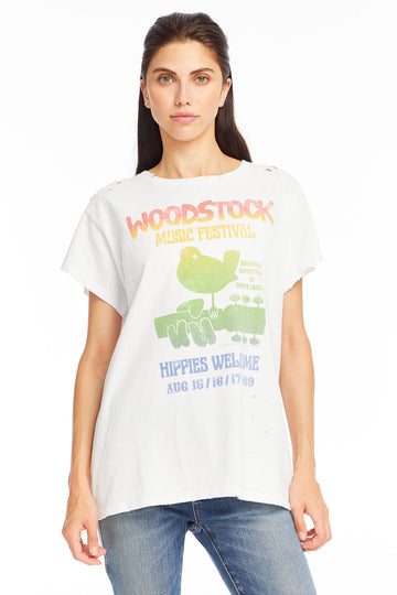 Woodstock - "Music Festival" Distressed Crew Neck WOMENS chaserbrand