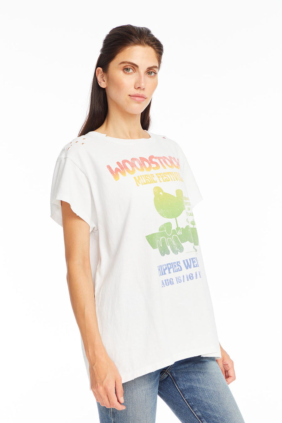 Woodstock - "Music Festival" Distressed Crew Neck WOMENS chaserbrand