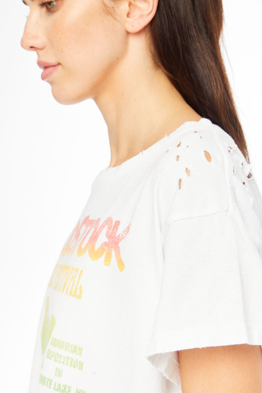 Woodstock - "Music Festival" Distressed Crew Neck WOMENS chaserbrand