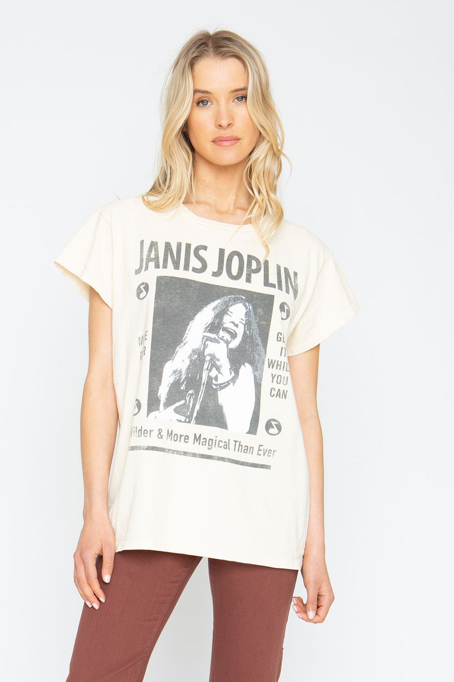 Janis Joplin "Wilder & More Magical" Crew Tee Womens chaserbrand