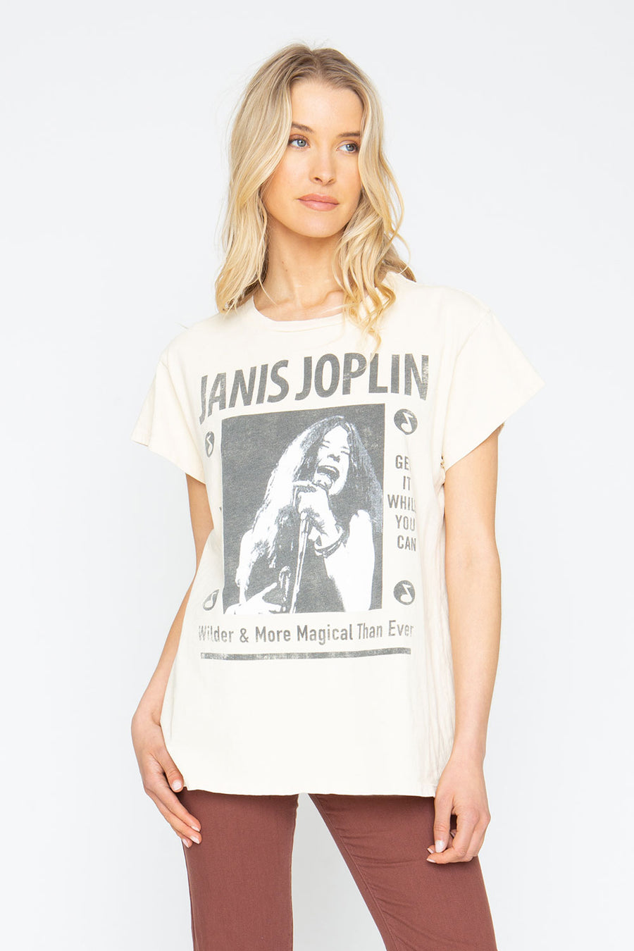 Janis Joplin "Wilder & More Magical" Crew Tee Womens chaserbrand