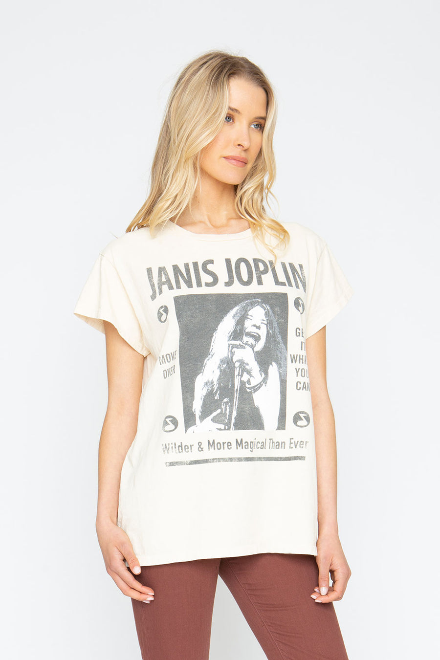 Janis Joplin "Wilder & More Magical" Crew Tee Womens chaserbrand