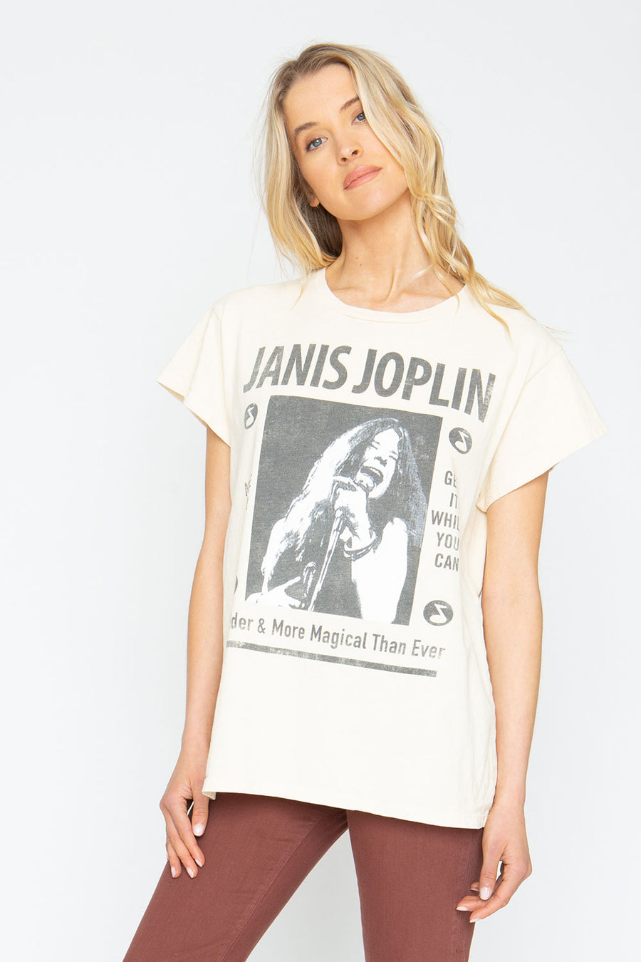 Janis Joplin "Wilder & More Magical" Crew Tee Womens chaserbrand