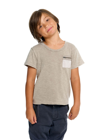 Boys Gauze Jersey Zip Pocket Short Sleeve Tee BOYS chaserbrand