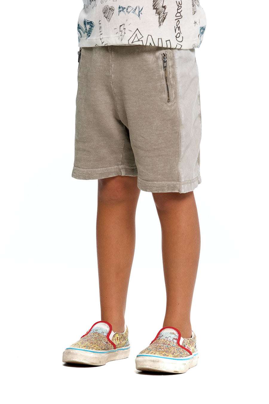 Boys Linen French Terry With Heirloom Wovens And Rib Zipper BOYS chaserbrand