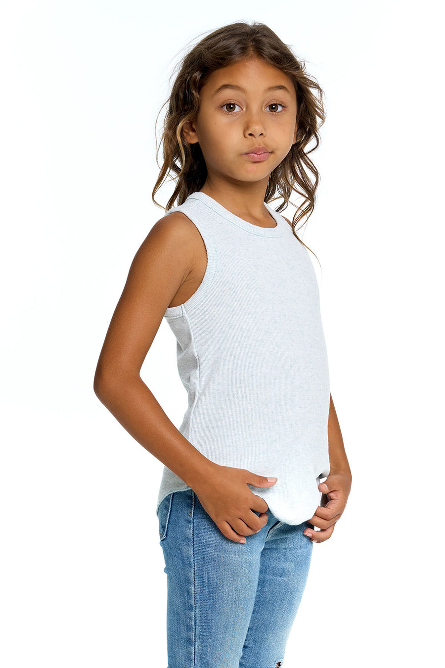 Girls Linen Rib Racer Tank GIRLS chaserbrand