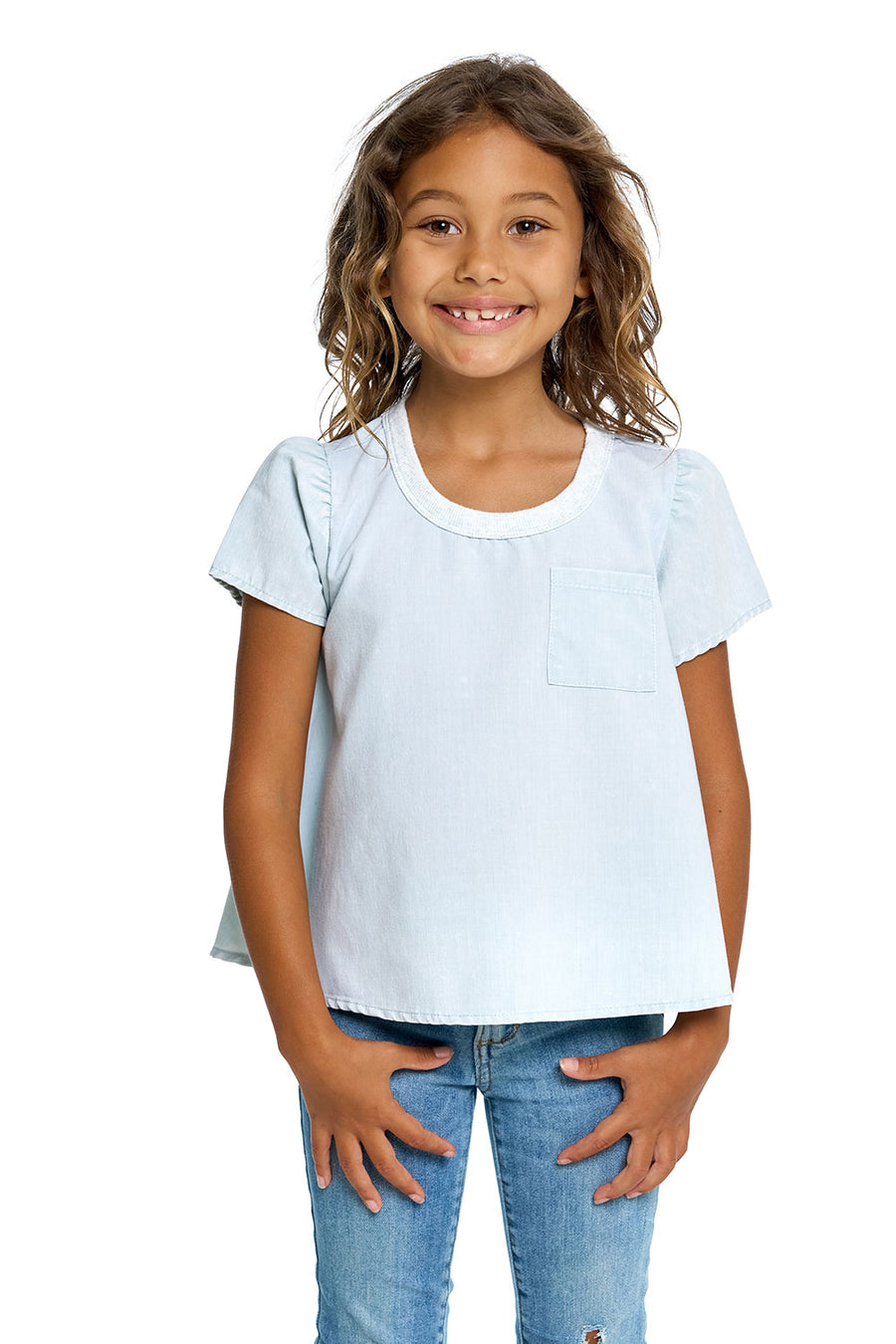 Girls Heirloom Wovens Puff Sleeve Tee GIRLS chaserbrand