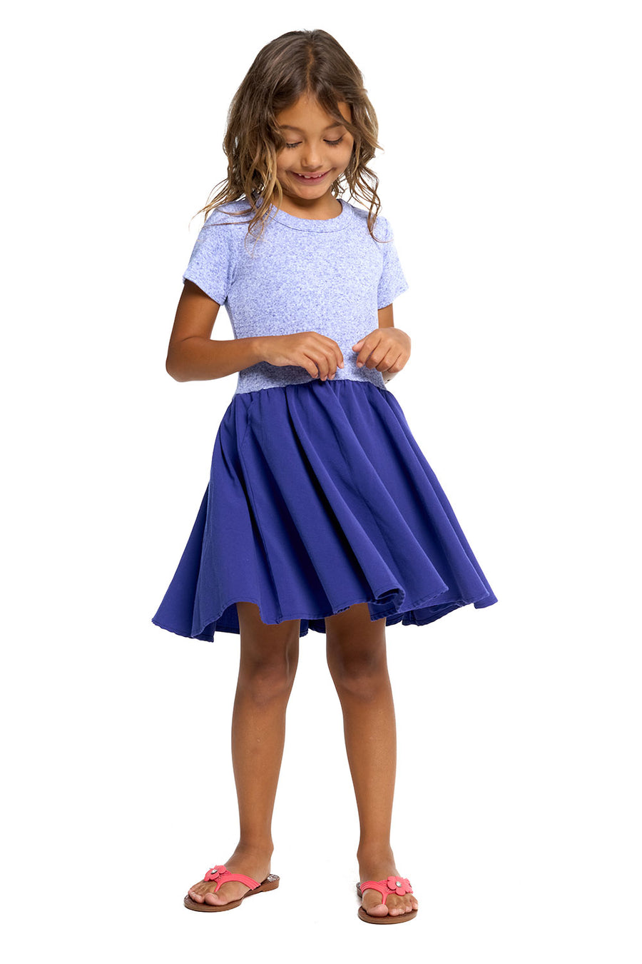 Girls Heirloom Wovens And Linen Rib Short Sleeve Twirl Dress GIRLS chaserbrand